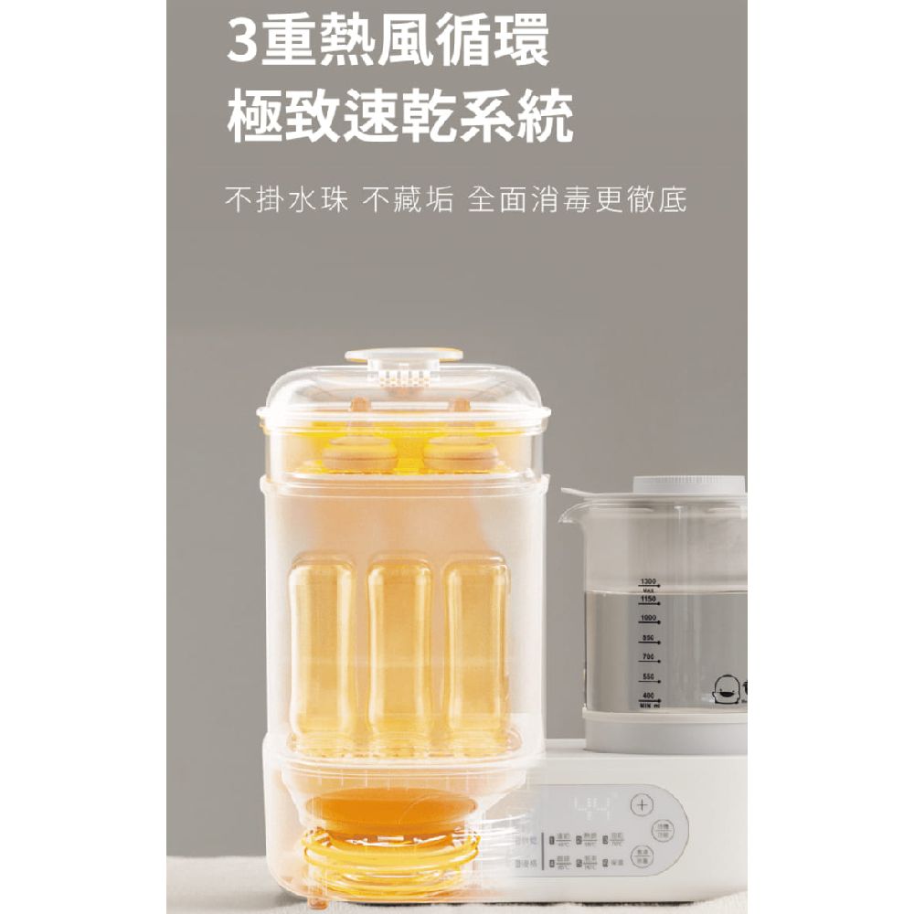 PiyoPiyo 黃色小鴨 多功能調乳消毒鍋(蒸氣消毒鍋 調乳器 溫奶器 二合一 精準控溫 小體積 大容量)