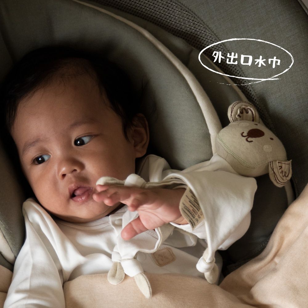 Gennies 奇妮 baa.haa系列-原棉無尾熊寶寶安撫巾(寶寶玩具 安撫玩偶 抓握練習 口水巾 新生兒)