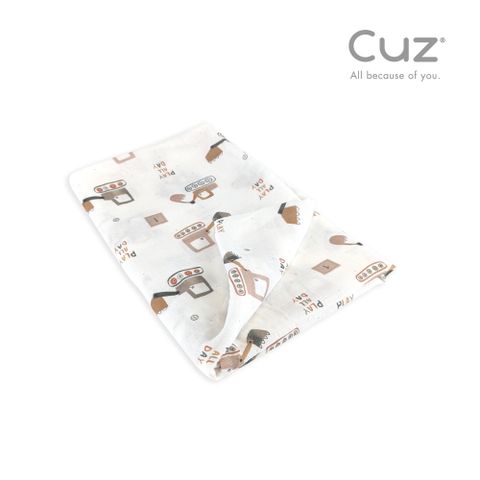 CUZ竹纖維紗布巾 怪手玩整天(120x120cm)