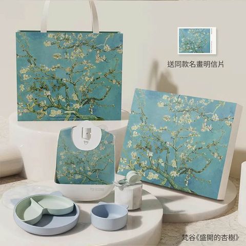 Qlittle 寶寶餐具限量禮盒(梵谷-盛開的杏樹)