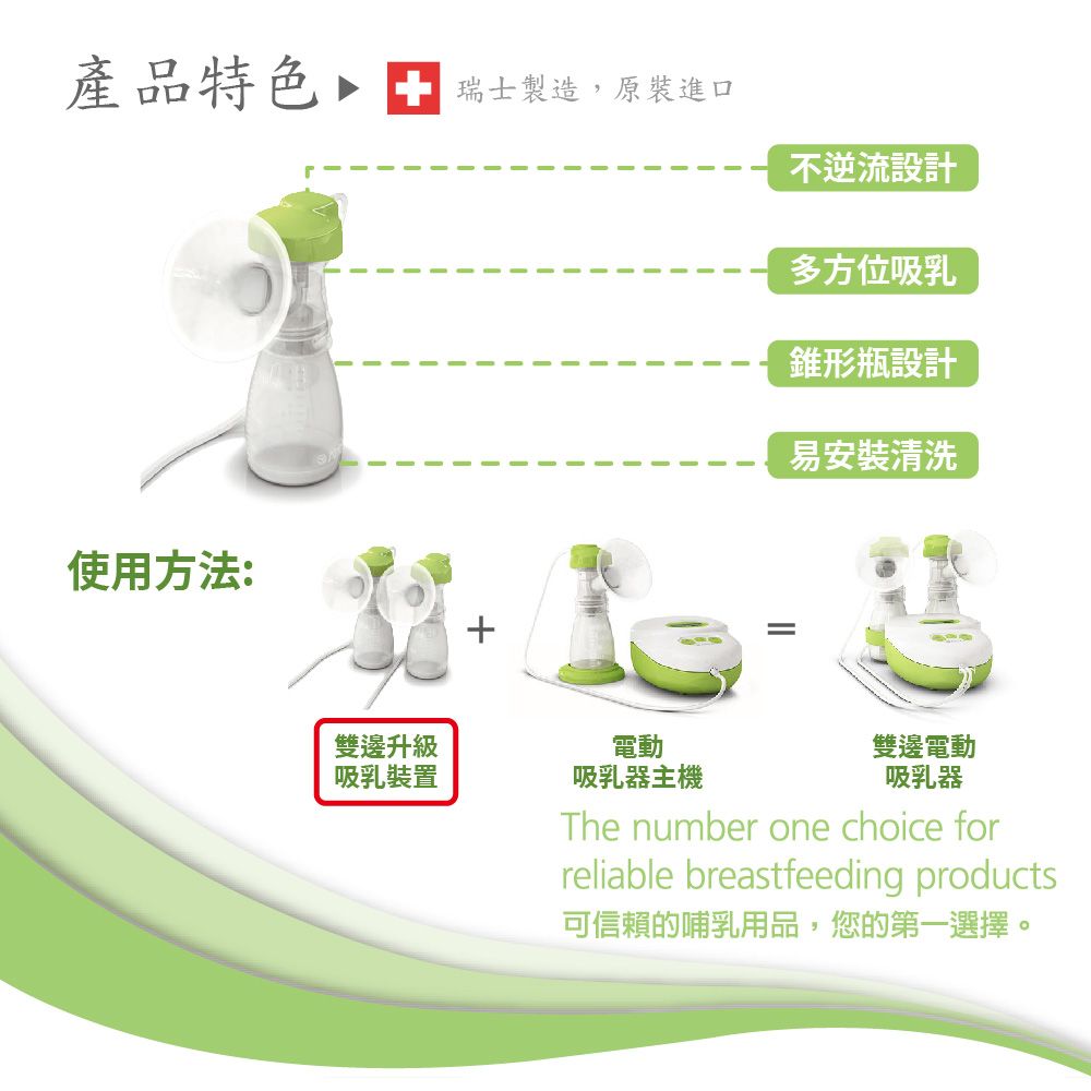 ARDO 安朵 瑞士吸乳器配件DOUBLE PUMPSET 雙邊升級瓶組