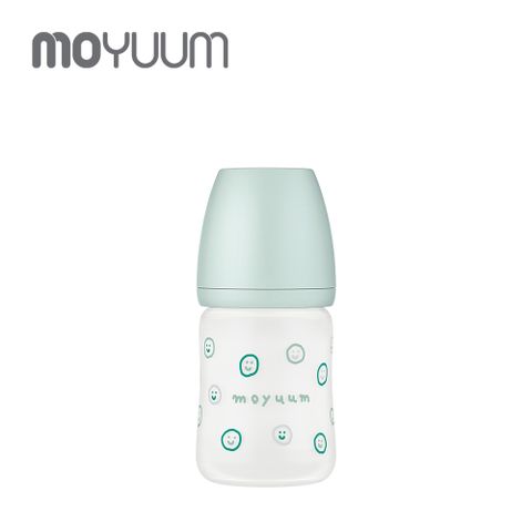 MOYUUM 韓國 寬口矽膠玻璃奶瓶-微笑泡泡 150ml (0m+)