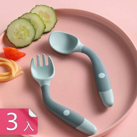 【茉家】可彎式食品級PP寶寶餐具-3入組