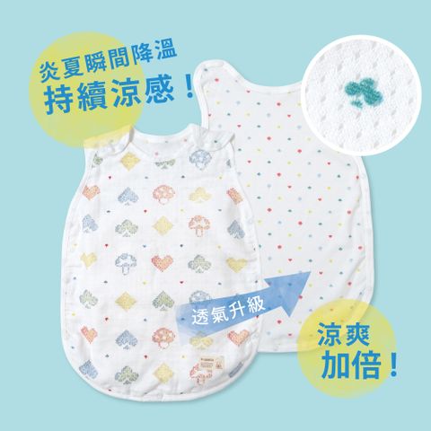 Hoppetta 蘑菇森友會瞬拆涼感天絲三層紗防踢背心 幼童