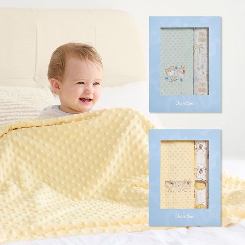 【奇哥】天絲豆趣冬夏兩用被禮盒 105x135cm(寶寶新生兒禮 滿月禮 彌月禮 嬰兒禮盒 四季被 豆豆被)
