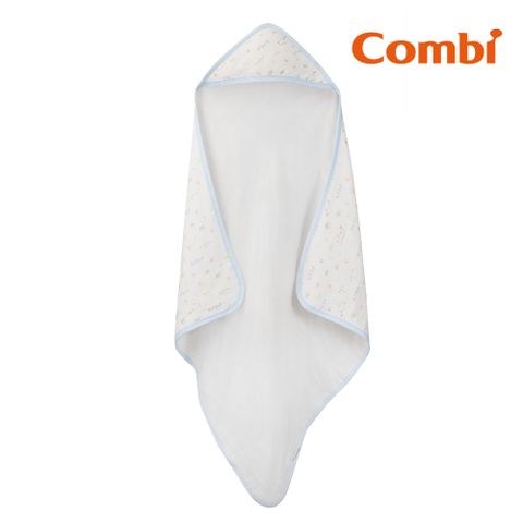 Combi 純棉柔紗-快樂車車 連帽浴巾