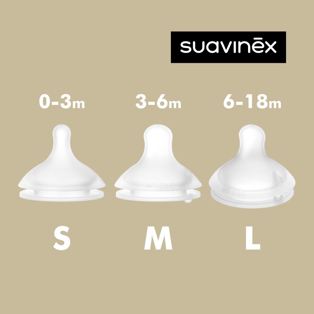 Suavinex 蘇維妮 奶瓶專用奶嘴 2入裝 M/L