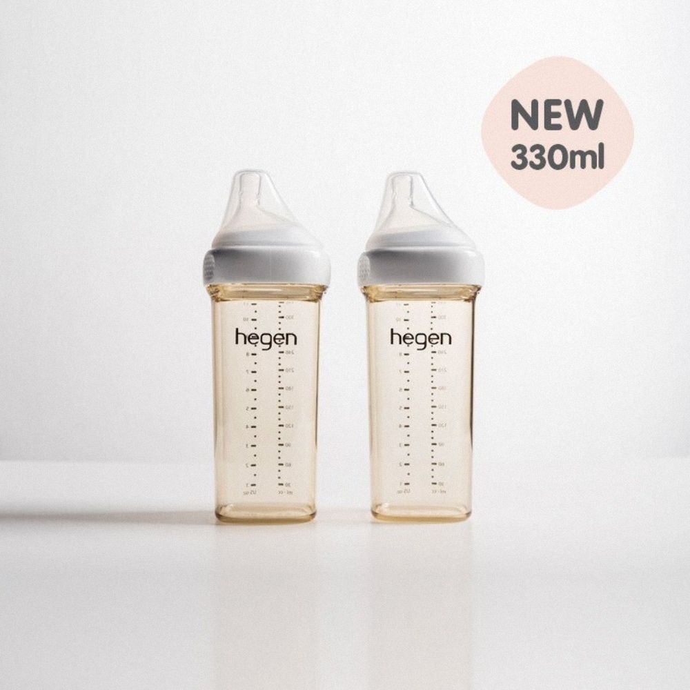 Hegen  兩支必備組-330ml - (寬口奶瓶 330ml (雙瓶組)+水杯蓋)