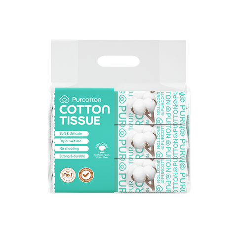 Purcotton 全棉時代 100%純棉乾濕兩用巾 60片 (20*20公分) 三包入