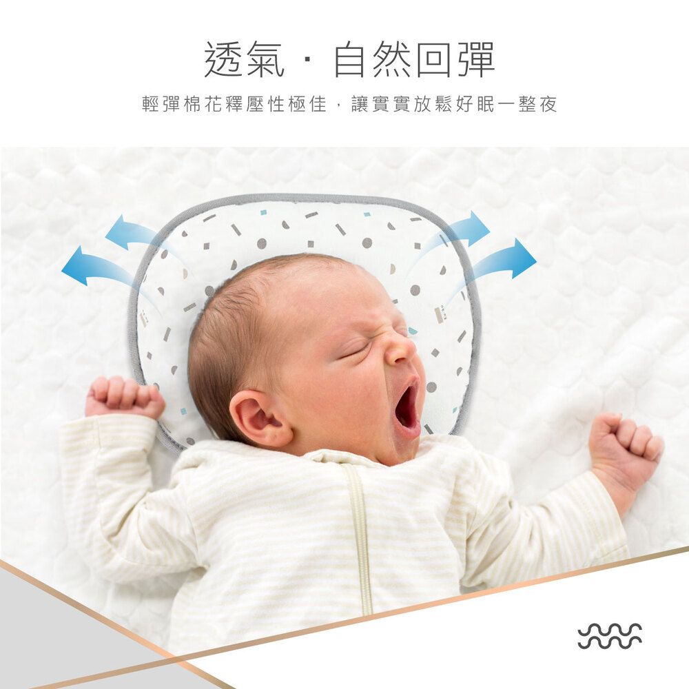 透氣自然回彈輕彈棉花釋壓性極佳,讓實實放鬆好眠一整夜