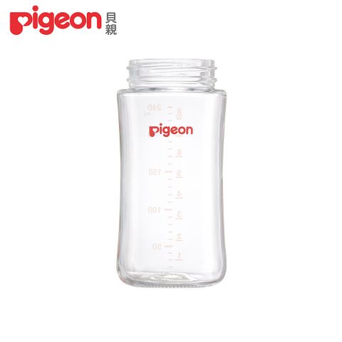 日本《Pigeon 貝親》第三代寬口玻璃奶瓶空瓶240ml