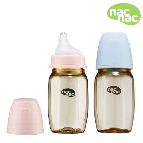 Nac Nac 妍心35%金菱防脹氣PPSU寬口奶瓶270ml-2入組 (仿母乳實感/防脹氣/PPSU)