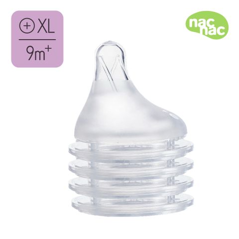 【nac nac】妍心35%乳感防脹氣寬口奶嘴-4入(XL/9個月以上)