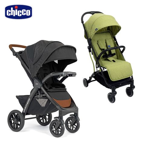 chicco Bravo極致完美手推車領航版+Trolleyme城市旅人秒收手推車-萊姆綠