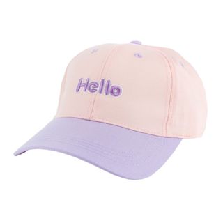 英國【Hugger】小文青撞色兒童棒球帽 Hello粉紫色(防曬透氣遮陽輕量小孩鴨舌)