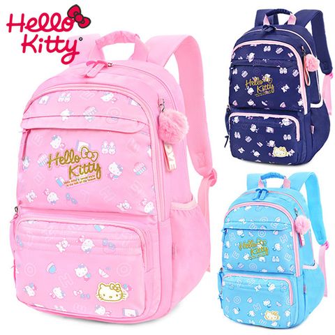 三麗鷗HELLO KITTY多夾層小學生書包 後背包3-6年級適用