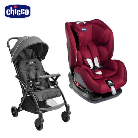 chicco Seat up 012 Isofix安全汽座勁黑版+PRESTO魔術瞬收手推車