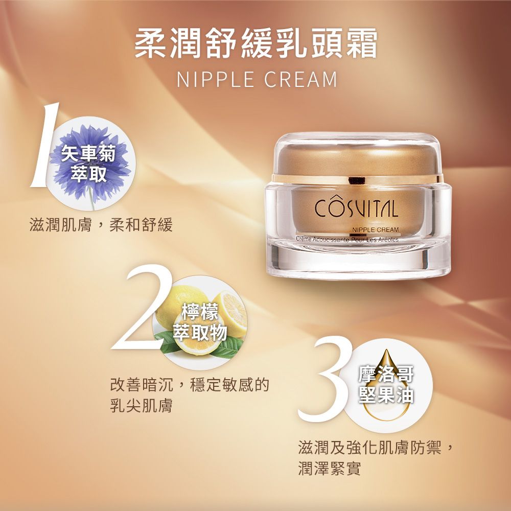 Gennies 奇妮 COSVITAL柔嫩舒緩乳頭霜2瓶-法國原裝(50ml)
