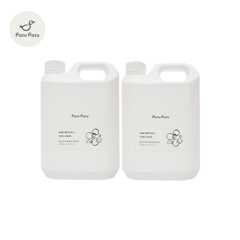 Pato Pato 嬰幼兒奶瓶餐具清潔液 補充瓶 2000ml 兩瓶組