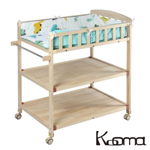Kooma 嬰兒實木尿布台置物架(附棉墊、桿子)-兩色可選