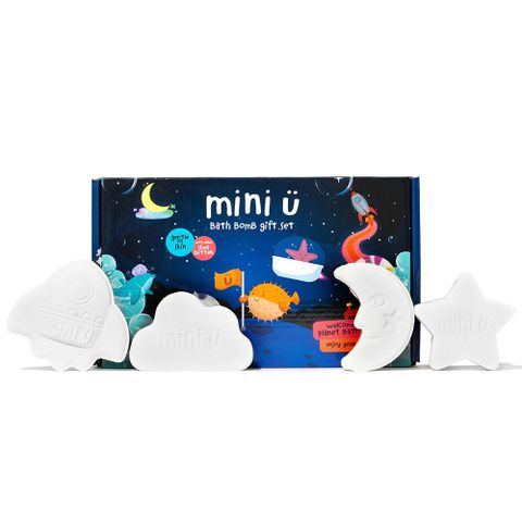 英國MINI U-沐浴爆爆豪華禮盒組(雲朵/月亮/星星/飛船)