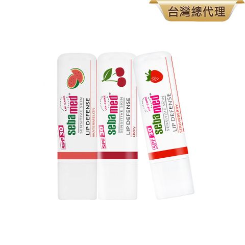 施巴護唇膏SPF30(草莓甜心+櫻桃粉漾+西瓜清甜) 三入組