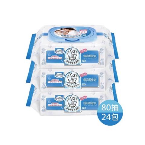 熱銷好評 單包$59台灣 Baan貝恩 嬰兒保養柔濕巾-無香料80抽(24包/箱)