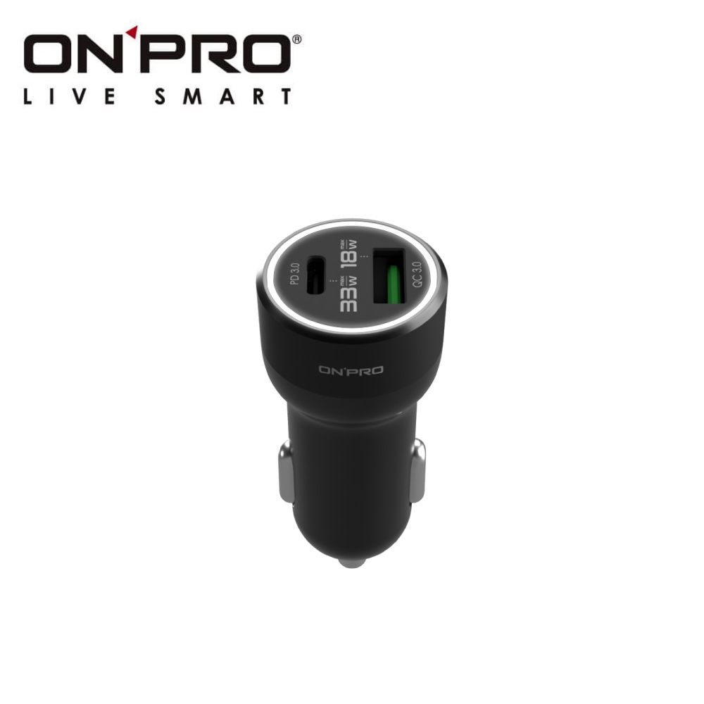 ONPRO  雙模式快充 PD+QC3.0 51W 急速車用充電器(黑) GT-P51AC