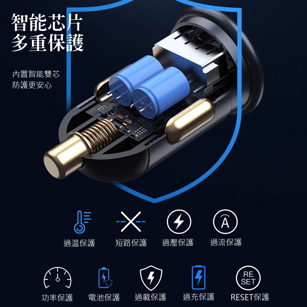 TOTU TOTU PD30W雙孔車載閃充充電器 PD3.0+QC車用充電器 汽車擴充點煙器/點菸器 USB快充車充/Type-C充電頭