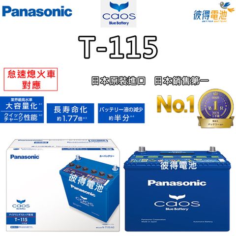 【Panasonic 國際牌】T-115 怠速熄火電瓶(T110升級版 RX300 CX-5 2.2柴油車日本製造)