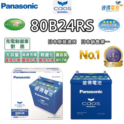 【Panasonic 國際牌】80B24RS CAOS(充電制御電瓶 銀合金免保養 日本製)