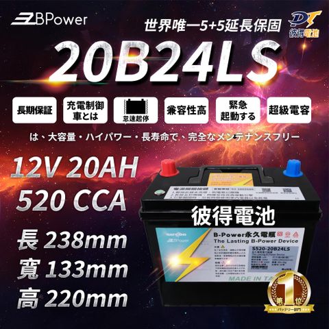 EzBPower 永久電瓶 20B24LS 超級電容 鋰鐵電池 歐規電池 怠速熄火可安裝