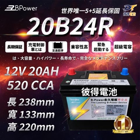 EzBPower 永久電瓶 20B24R 超級電容 鋰鐵電池 歐規電池 怠速熄火可安裝