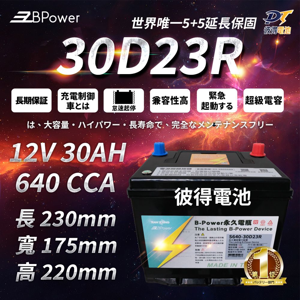 EzBPower 永久電瓶 30D23R 超級電容 鋰鐵電池 歐規電池 怠速熄火可安裝