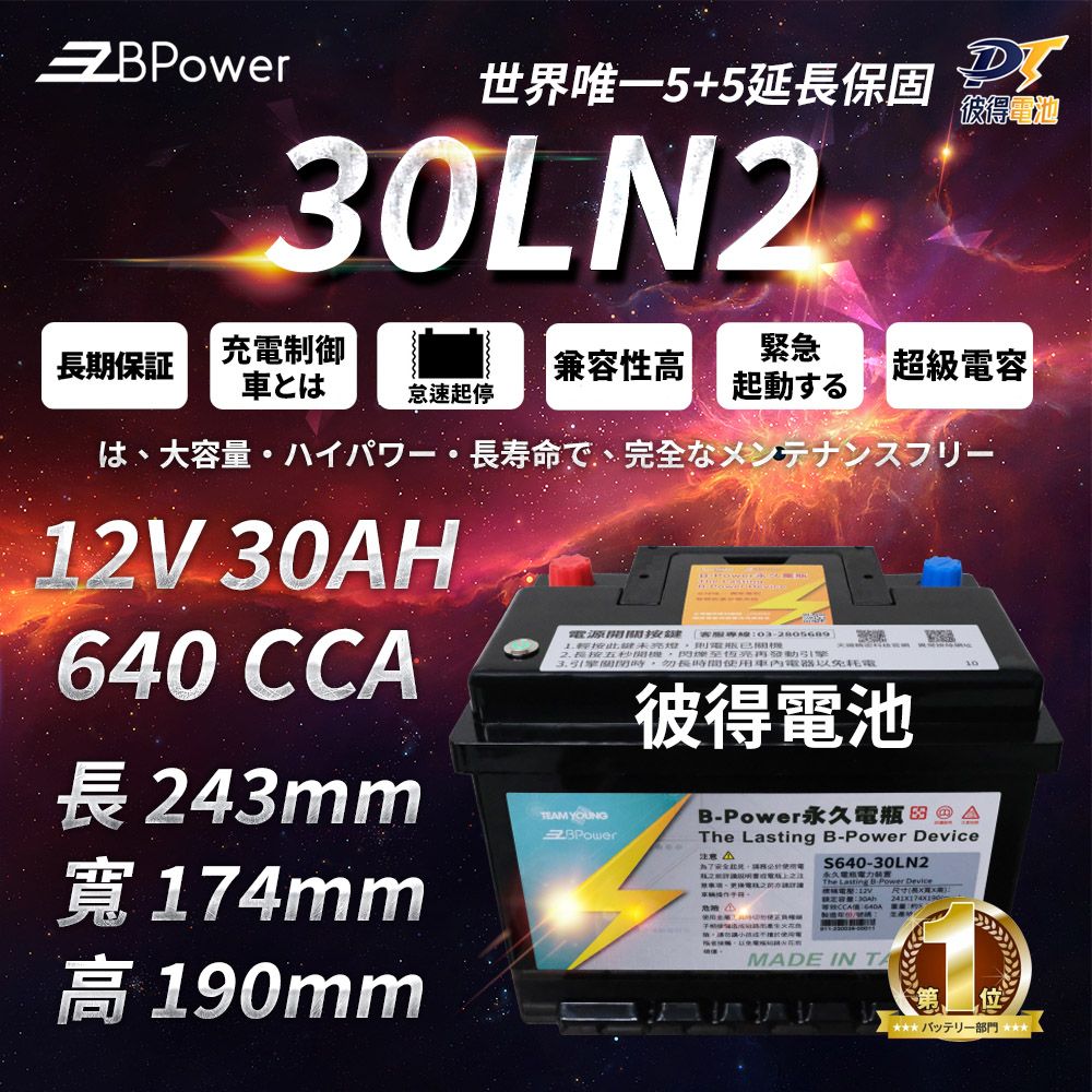 EzBPower 永久電瓶 30LN2 超級電容 鋰鐵電池 歐規電池 怠速熄火可安裝