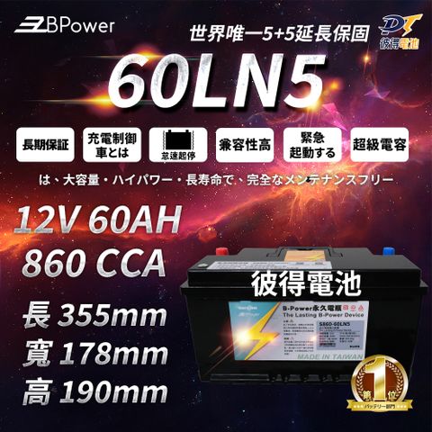 EzBPower 永久電瓶 60LN5 超級電容 鋰鐵電池 歐規電池 怠速熄火可安裝