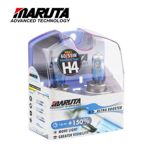 最新最亮 MARUTA ULTRA BOOSTER +150% 超速光 鹵素燈泡 H4