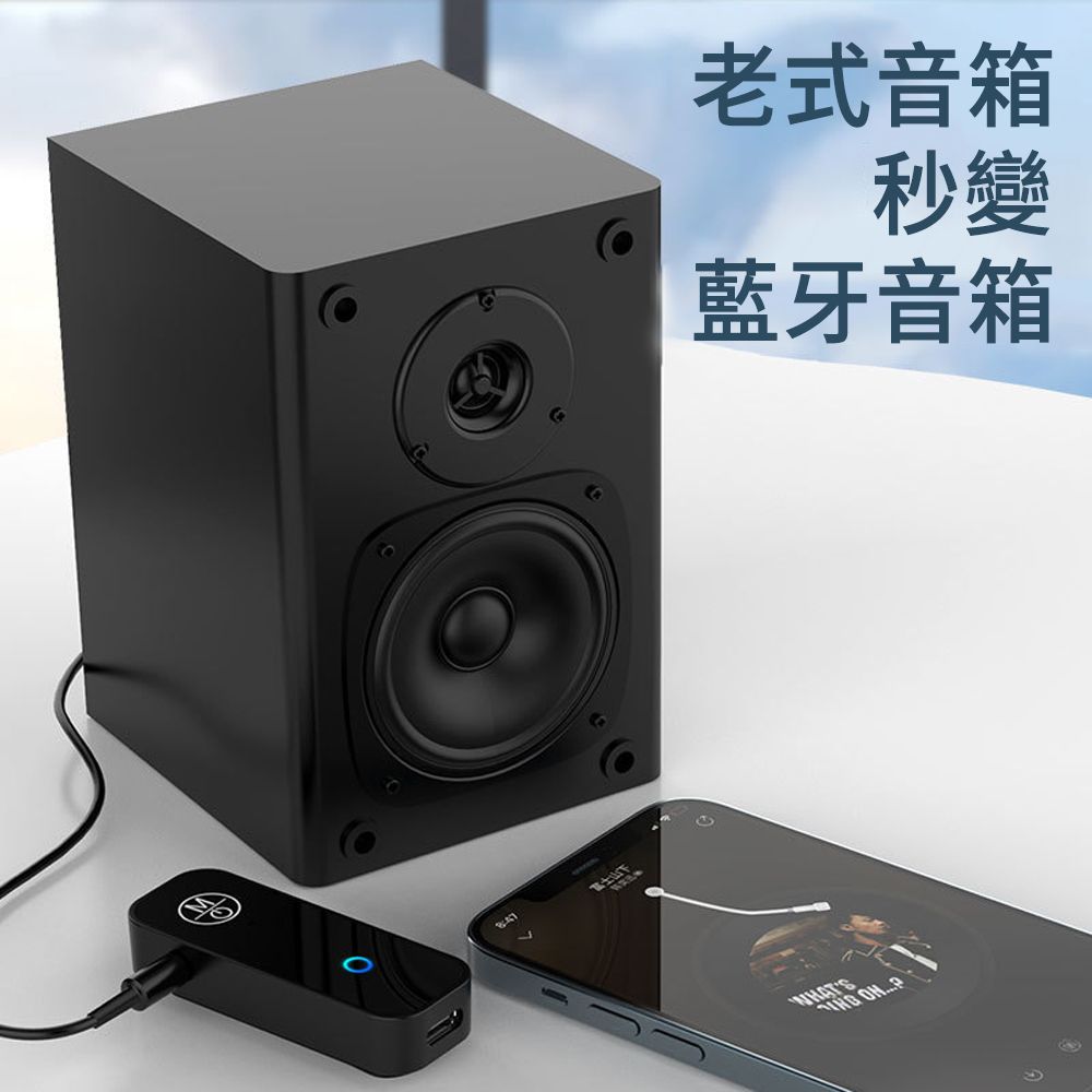 LUYOO 二合一藍牙5.1音頻接收器 車載AUX藍牙適配器 藍牙音響無線播放器（免持通話 無損HIFI音質）