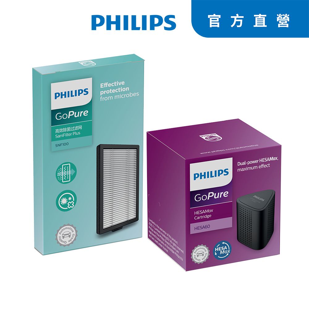 PHILIPS 飛利浦  HESA車用杯型除菌機專用濾芯+濾網 一組