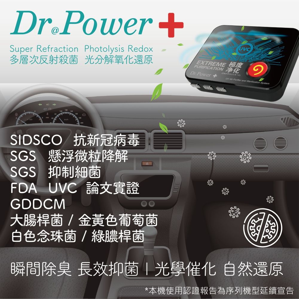  Dr@Power 車用UVC空氣淨化器除臭/抑菌/PM2.5/塵蟎