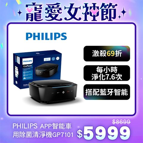 PHILIPS 飛利浦 APP智能車用除菌空氣清淨機GP7101