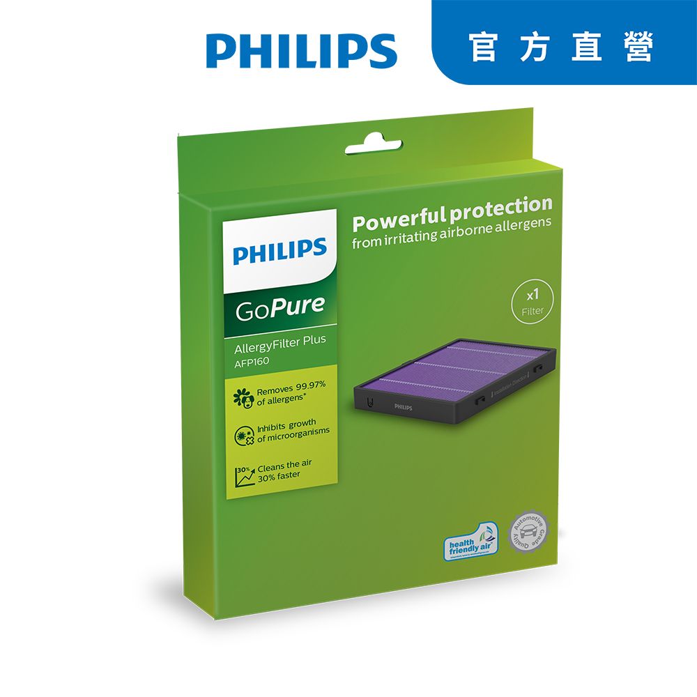 PHILIPS 飛利浦   車用除菌空氣清淨機極淨過敏濾網組一入AFP120