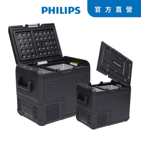 搭贈專用變壓器PHILIPS飛利浦車用行動溫控冰箱-TB7101黑色曠野 雙溫雙控37L (公司貨)