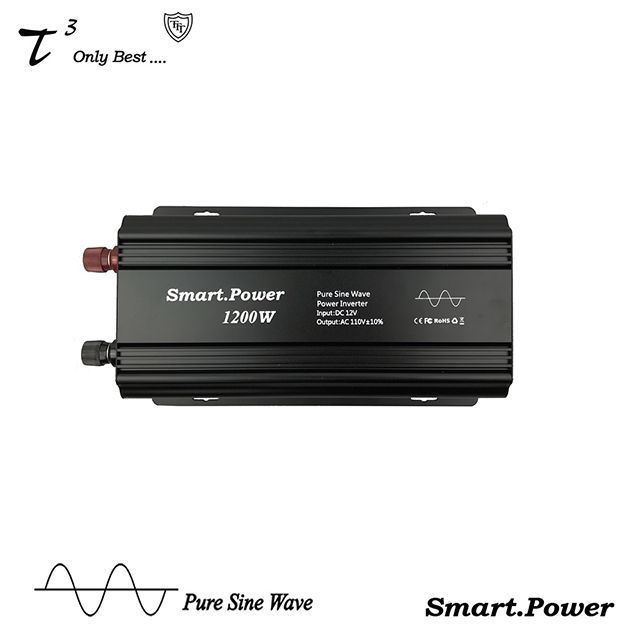 Smart.Power 石兆 DC12V to 110V 1200W 純正弦波 汽車電源轉換器 [  電壓顯示 ] [  純正弦波 ] [ DC12V to 110V ] [ 最大輸出1200W ] [ 台灣工廠製造 ]