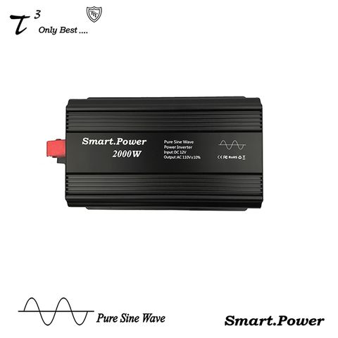 石兆Smart.Power DC12V to 110V 2000W 純正弦波 汽車電源轉換器 [ 電壓顯示 ] [ 純正弦波 ] [ DC12V to 110V ] [ 最大輸出2000W ] [ 台灣工廠製造 ]