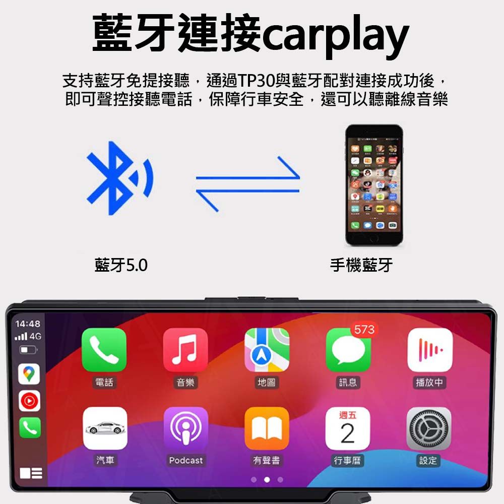  AMA TP30-10吋CarPlay多媒體播放器 多功能整合車機 地圖導航 Android Auto  Apple CarPlay