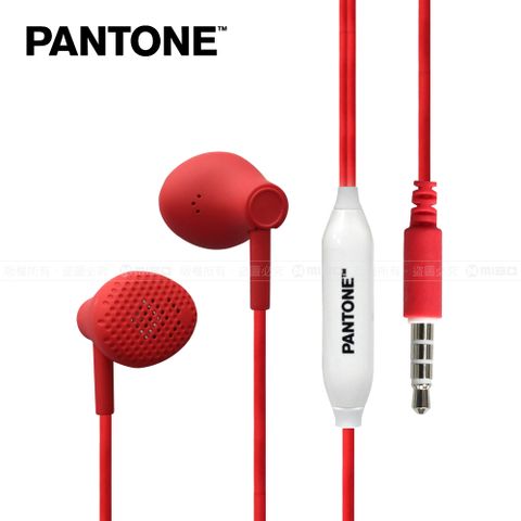 聲歷其境立體聲PANTONE 彩通 3.5mm立體聲 半入耳式線控耳機 時尚粉