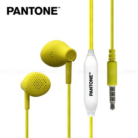聲歷其境立體聲PANTONE 彩通 3.5mm立體聲 半入耳式線控耳機 繽紛黃