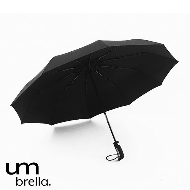 黑膠款-經典黑】10骨超大傘面自動傘一鍵自動開收傘晴雨兩用摺疊傘雨傘