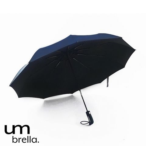 【黑膠款-藏青 】10骨 超大傘面自動傘 一鍵自動開收傘 晴雨兩用摺疊傘 雨傘 折傘超大傘面，兩人撐剛剛好
